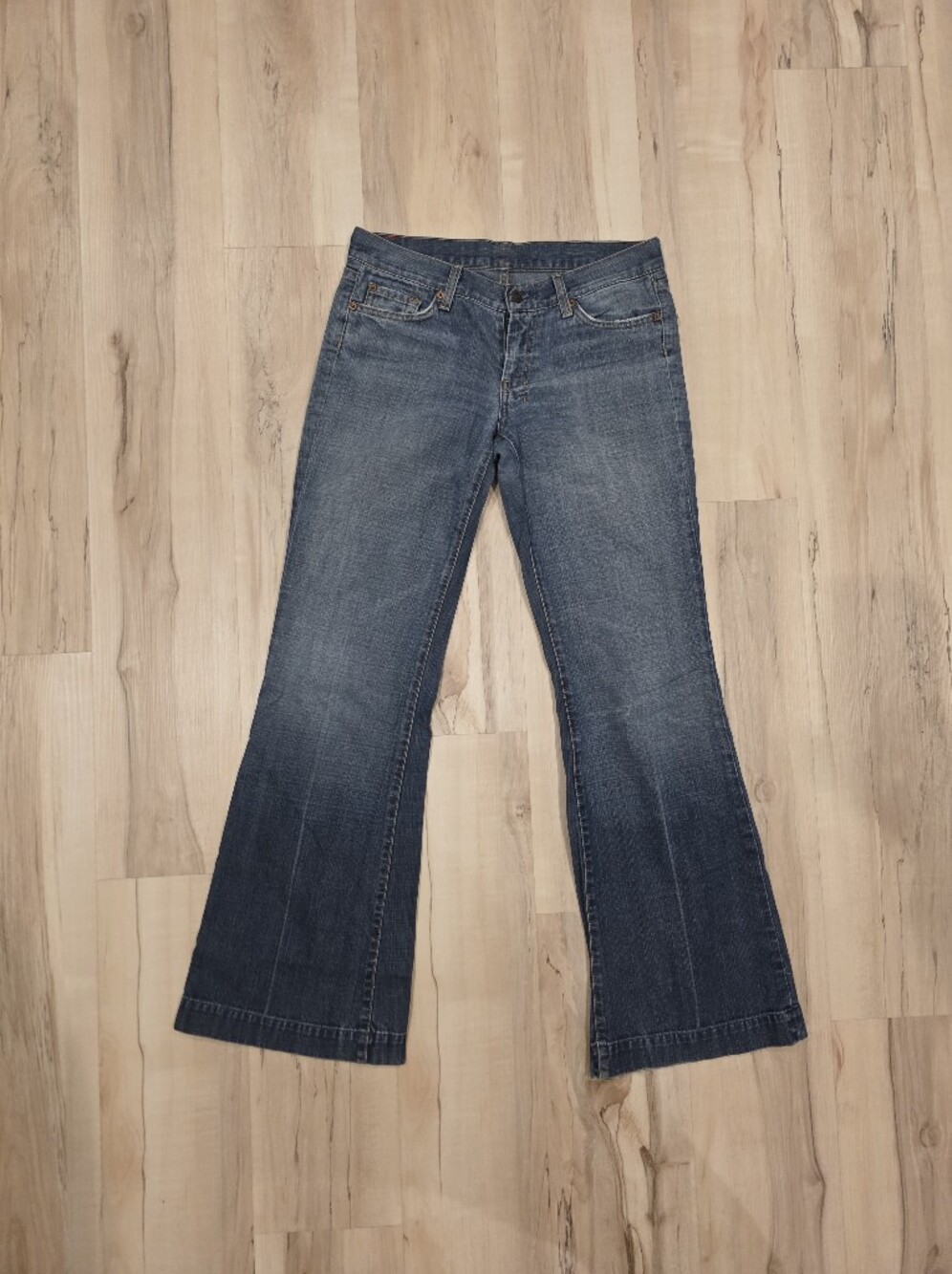 7 For All Mankind Women's Medium Blue Flare Jeans